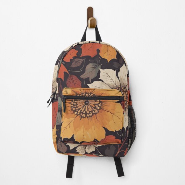 Item preview, Fall Flower and Leaves Pattern On Black designed and sold by GraphicsClub.