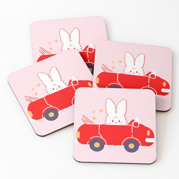 Item preview, Cute Strawberry Bunny - Rabbit Driving a Car  designed and sold by StudioKitti.