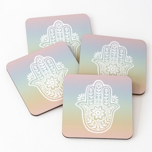 Artikelvorschau, Hamsa Flora Linocut - Rainbow Sorbet + Snow entworfen und verkauft von Irene Estelle.