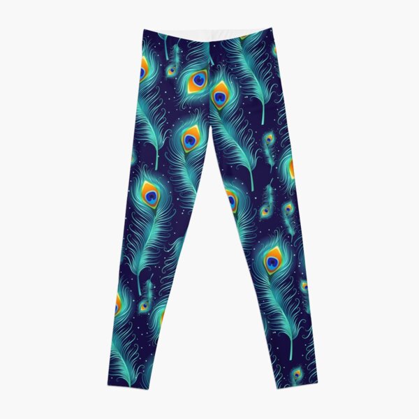 Peacock Tail Eyes Feather Leggings Peacock Yoga Pants, Peacock Print  Leggings, Peacock Leggings, Animal Feather Leggings, Peacock Tights 