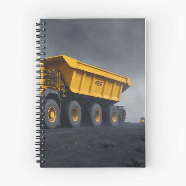 Item preview, Yellow coal truck in the coal power plant. Dark background. designed and sold by Robinson-Icious.