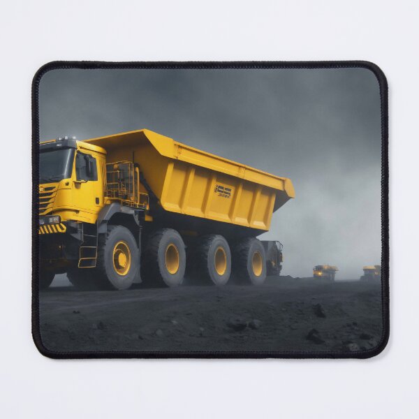 Item preview, Yellow coal truck in the coal power plant. Dark background. designed and sold by Robinson-Icious.