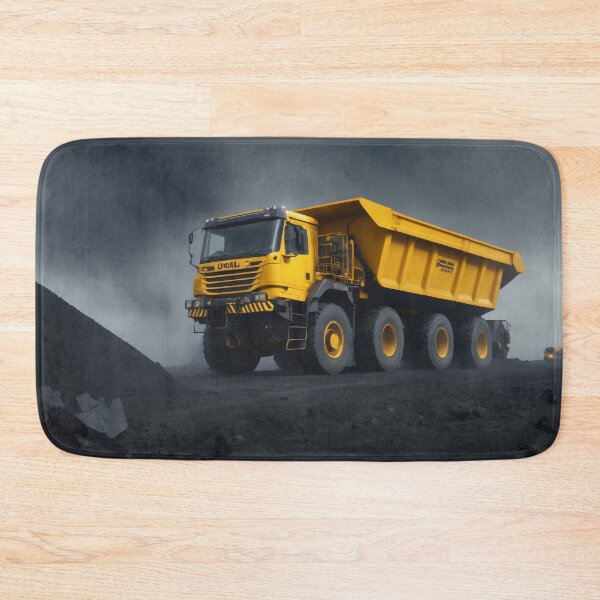 Item preview, Yellow coal truck in the coal power plant. Dark background. designed and sold by Robinson-Icious.