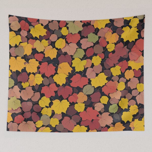 Item preview, Fall Season Falling Leaves Pattern on Black designed and sold by GraphicsClub.