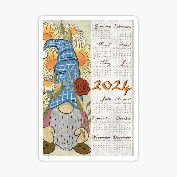 Calendar gnome 2024 Sticker