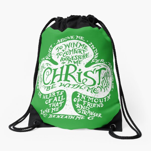 Saint Patrick's Breastplate Green Drawstring Bag