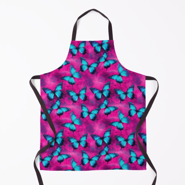 Aperçu de l'œuvre Motif de superposition composite papillon rose vif et cyan #1 créée et vendue par ARTficiallyAnon.