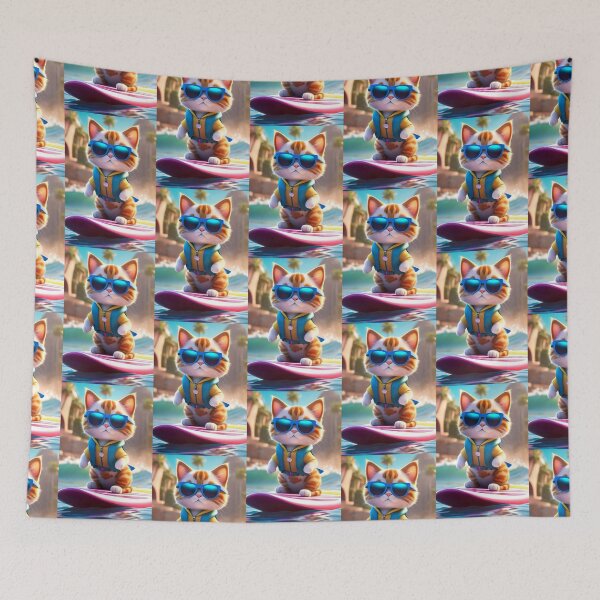 Item preview, Cool cat surfing designed and sold by AiArtworkz.