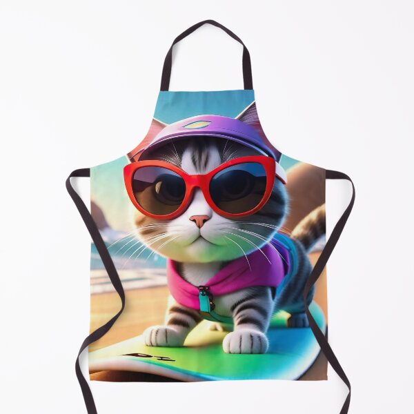 Item preview, Cute cat surfing designed and sold by AiArtworkz.