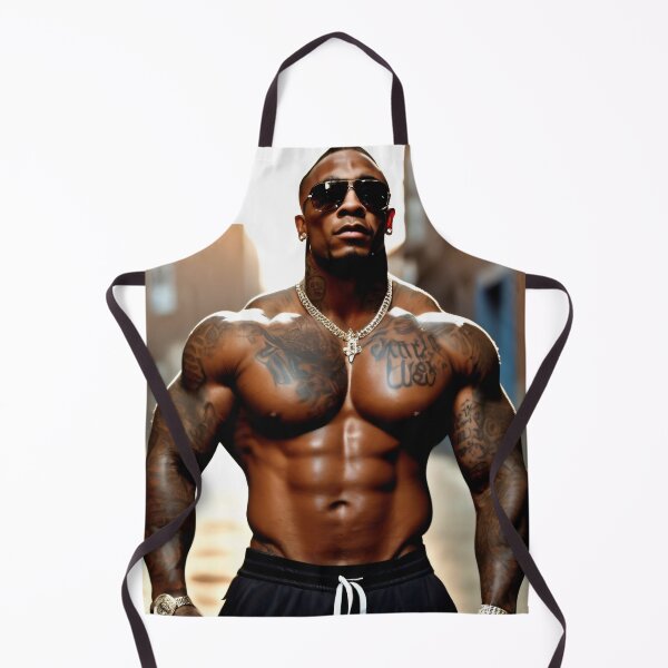 Item preview, Hip hop gangster with tattoos and six pack shirtless in the ghetto designed and sold by Robinson-Icious.