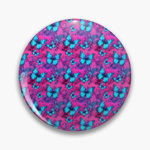 Item preview, Hot Pink and Cyan Butterfly Composite Overlay Pattern #3 designed and sold by ARTficiallyAnon.