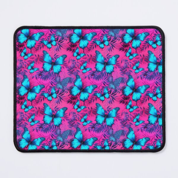 Item preview, Hot Pink and Cyan Butterfly Composite Overlay Pattern #3 designed and sold by ARTficiallyAnon.