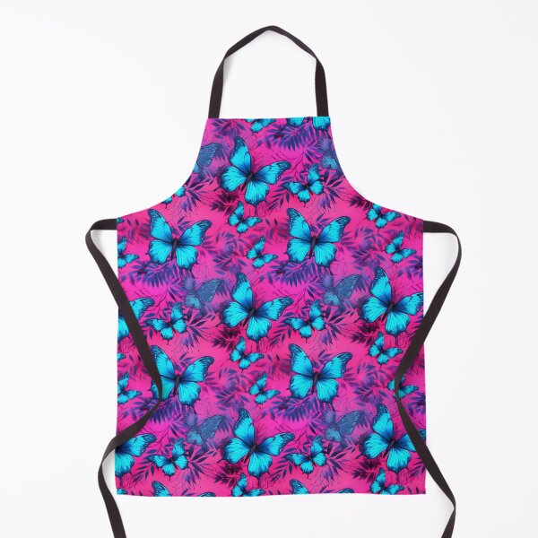 Aperçu de l'œuvre Motif de superposition composite papillon rose vif et cyan #3 créée et vendue par ARTficiallyAnon.