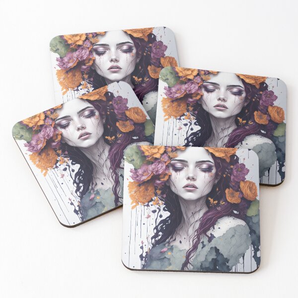 Item preview, The beauty of a girl and a flower under time designed and sold by Natcharee.