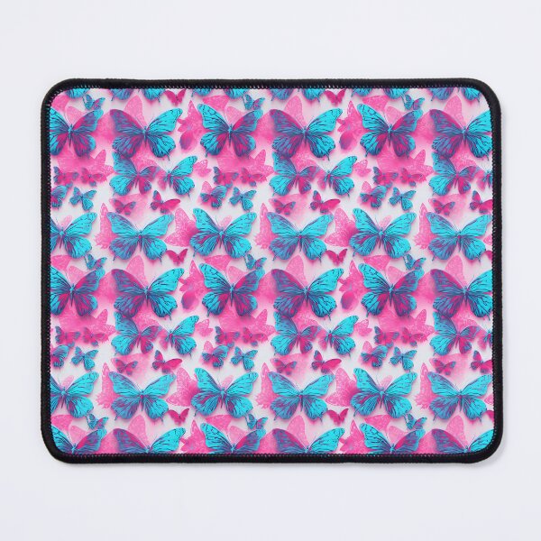 Item preview, Hot Pink and Cyan Butterfly Composite Overlay Pattern #4 designed and sold by ARTficiallyAnon.