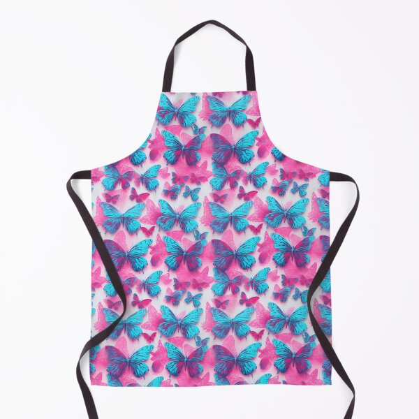 Aperçu de l'œuvre Motif de superposition composite papillon rose vif et cyan #4 créée et vendue par ARTficiallyAnon.