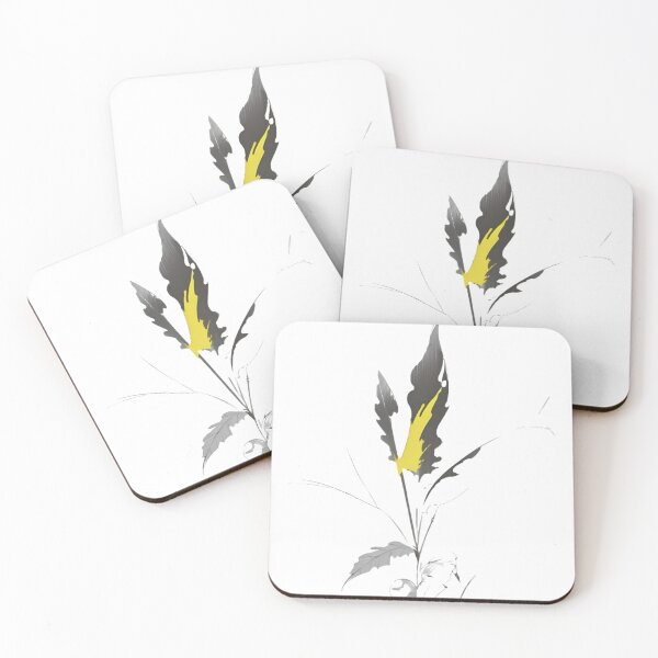 Item preview, Botanical Line Art with Yellow Accent Color designed and sold by AroidIsland.
