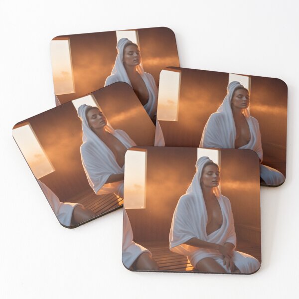 Item preview, Women in the hot sauna. Sexy illustration with sunshine in the background designed and sold by Robinson-Icious.