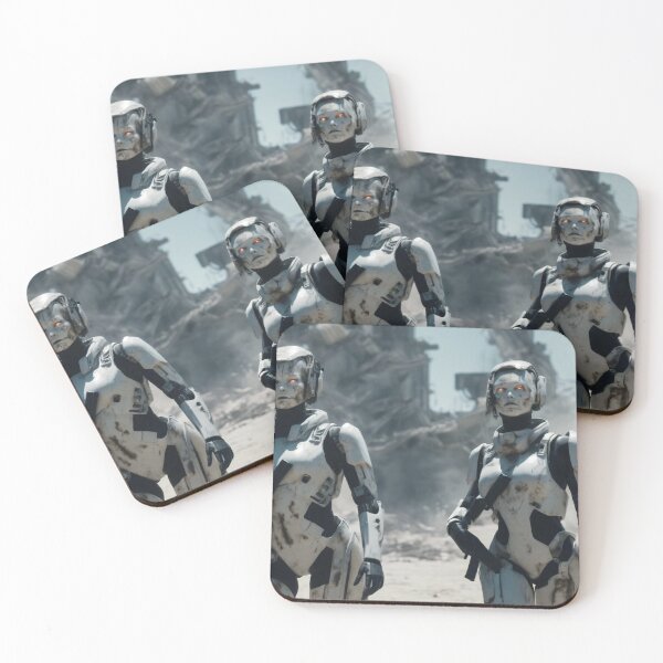 Item preview, Armed Futuristic Robots in War Zone. Invasion of artificial intelligence designed and sold by Robinson-Icious.