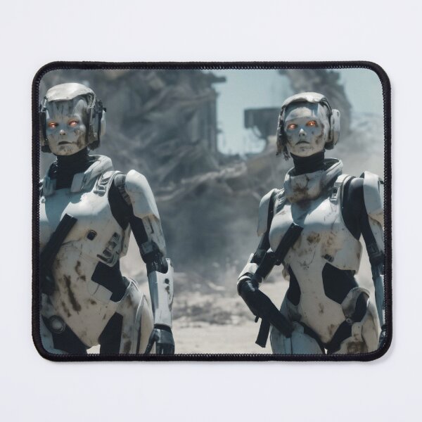 Item preview, Armed Futuristic Robots in War Zone. Invasion of artificial intelligence designed and sold by Robinson-Icious.