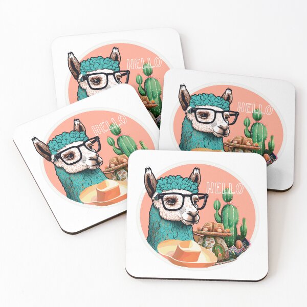 Item preview, Stylish lama with glasses, Hello, I'm a lama. designed and sold by Anastasiia Yurevych.