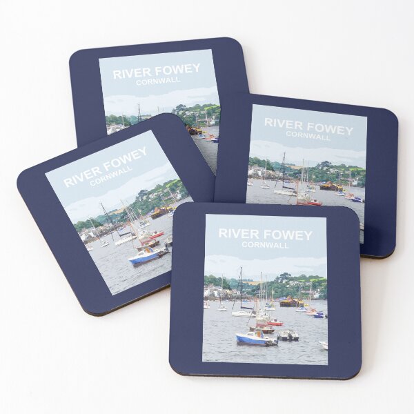 Item preview, River Fowey Cornwall. Cornish gift Kernow Travel location poster, St Austell designed and sold by BarbaraGlebska.