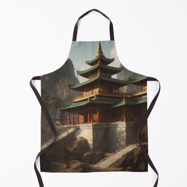 Item preview, Traditional Japanese architecture in a breathtaking landscape as an oil painting designed and sold by Robinson-Icious.