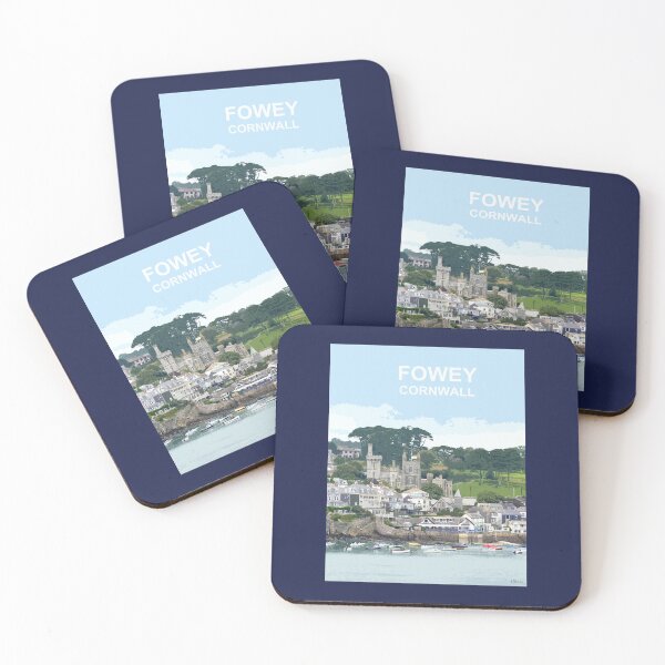Item preview, Fowey Cornwall. Cornish gift Kernow Travel location poster, St Austell designed and sold by BarbaraGlebska.