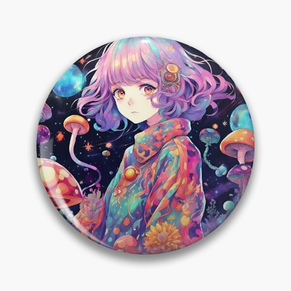 Artikelvorschau, Psychedelisches Anime-Mädchen im kosmischen Wunderland – Lebendige Pilzplaneten entworfen und verkauft von sahannonis.