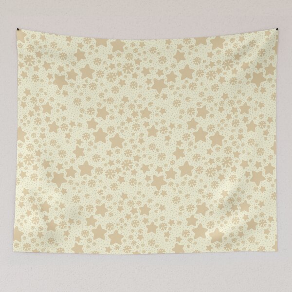 Item preview, Christmas Stars and Snowflakes Speckle Boho Neutral Beige and Cream designed and sold by blomastudios.