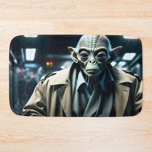 Item preview, Old alien with coat in the subway. designed and sold by Robinson-Icious.