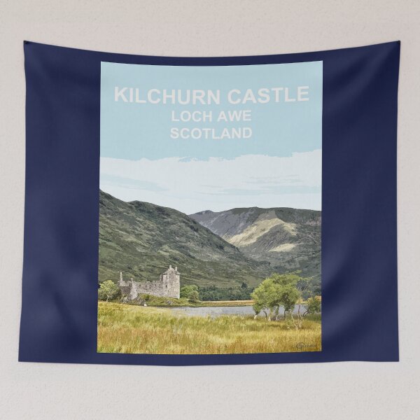 Item preview, Kilchurn Castle, Loch Awe, Scotland Travel location poster designed and sold by BarbaraGlebska.