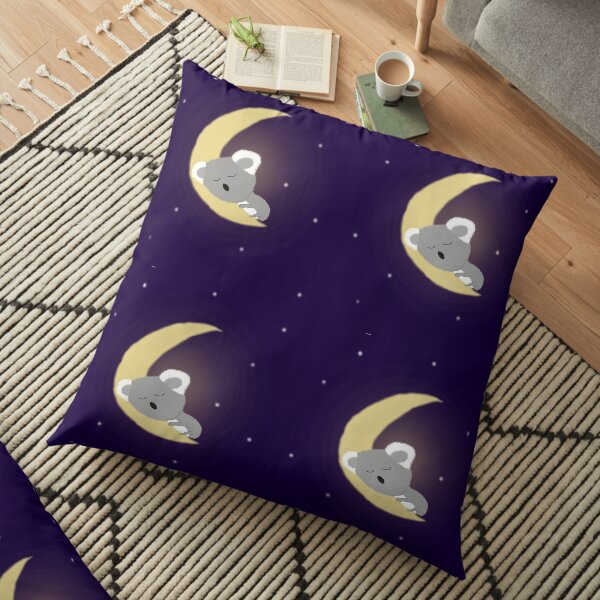 Koala on the Moon Floor Pillow