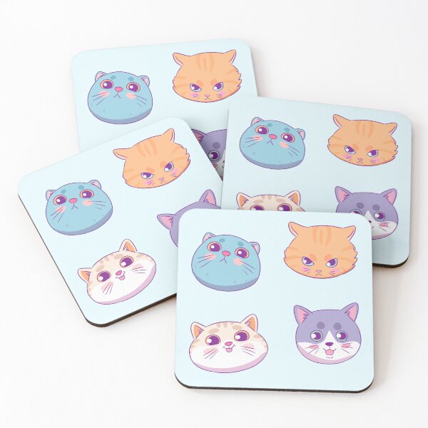 Item preview, Cute fun colorful cats faces pack  designed and sold by Yaragold.