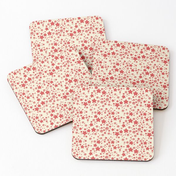 Item preview, Christmas Stars and Snowflakes Speckle Cream and Red designed and sold by blomastudios.