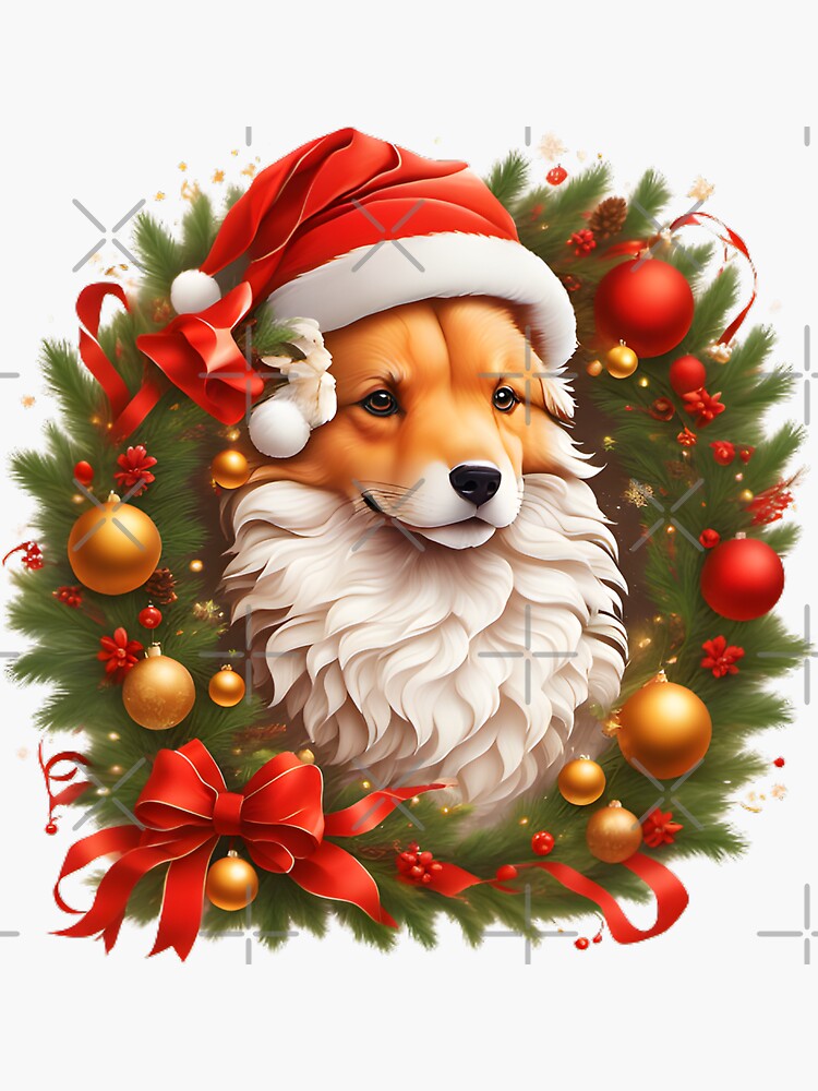 Happy christmas dog sticker Sticker for Sale by mrlazypl