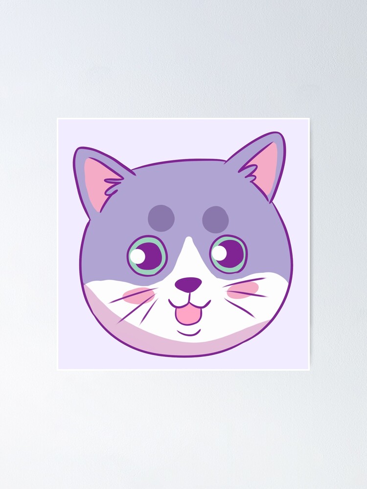 Happy Kitty Cute Face (Purple)