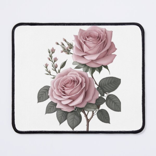 Item preview, 2 light pink Hybrid tea roses with buds and sliver green leaves. designed and sold by Debsgiftware Ward.
