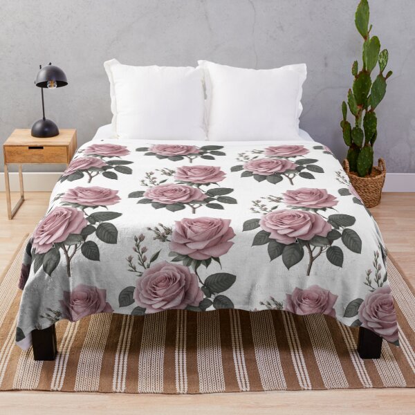 Item preview, 2 light pink Hybrid tea roses with buds and sliver green leaves. designed and sold by Debsgiftware Ward.