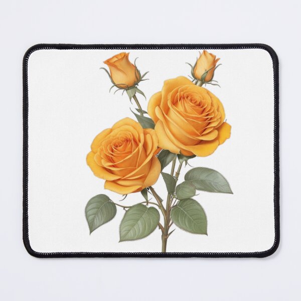 Item preview, 2 orange Hybrid tea roses with buds and sliver green leaves. designed and sold by Debsgiftware Ward.