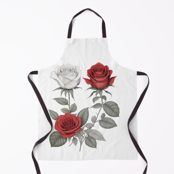 Item preview, 2 red and 1 white Hybrid tea roses and sliver green leaves. designed and sold by Debsgiftware Ward.