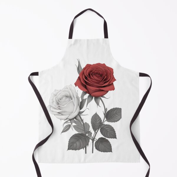 Item preview, 1 red and 1 white Hybrid tea roses and sliver green leaves. designed and sold by Debsgiftware Ward.