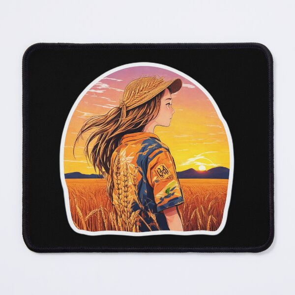 Item preview, Young Girl Watching Sunset over Wheat Field designed and sold by Ridiculam Toga.