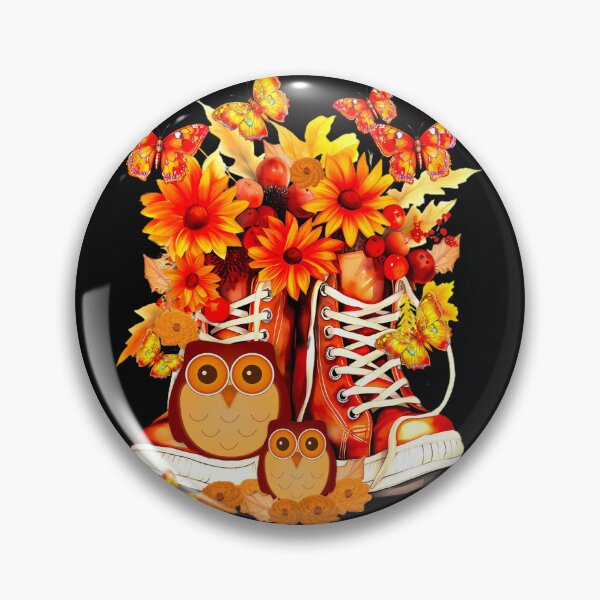 Item preview, Sneakers filled with flowers, two little owls and butterflies, fantasy magic designed and sold by LoneAngel.