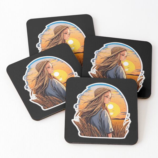 Item preview, Nostalgic Girl Watching Sunset over Wheat Field designed and sold by Ridiculam Toga.