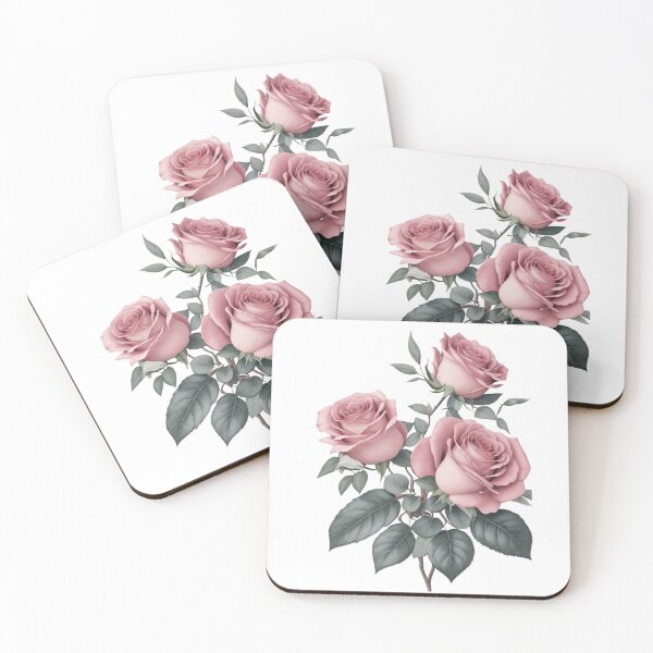 Item preview, 3 Hybrid tea roses  and sliver green leaves. designed and sold by Debsgiftware Ward.