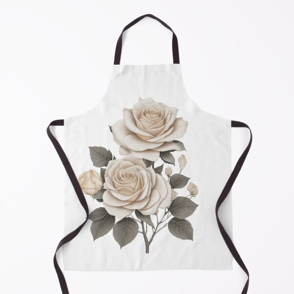 Item preview, 2 cream Hybrid tea roses with buds and sliver green leaves. designed and sold by Debsgiftware Ward.