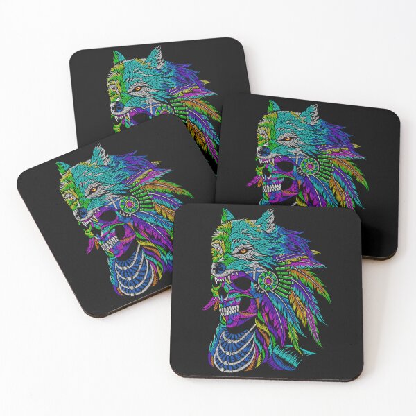 Item preview, colorful wolf head, wolf head decoration, huichol wolf designed and sold by GreyStanzione1.