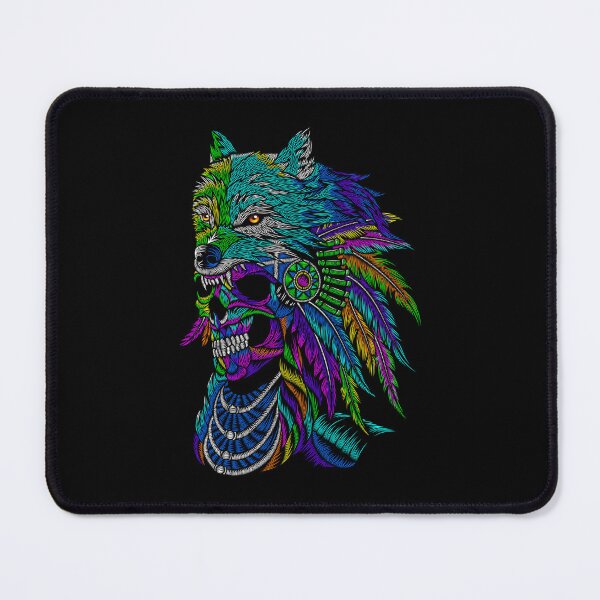 Item preview, colorful wolf head, wolf head decoration, huichol wolf designed and sold by GreyStanzione1.