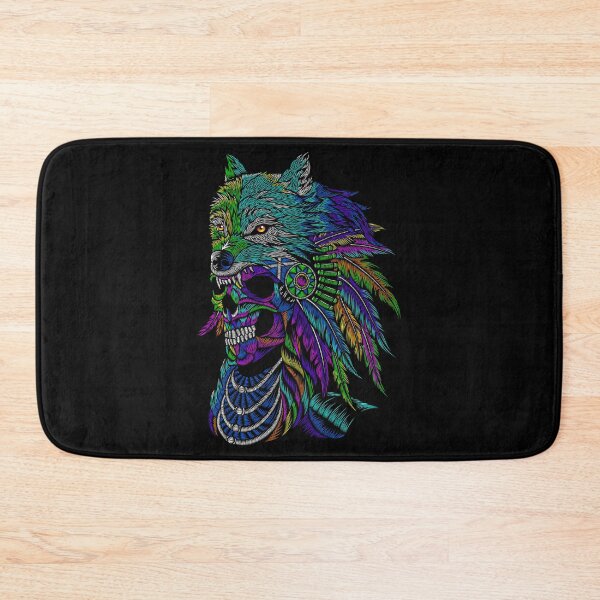 Item preview, colorful wolf head, wolf head decoration, huichol wolf designed and sold by GreyStanzione1.